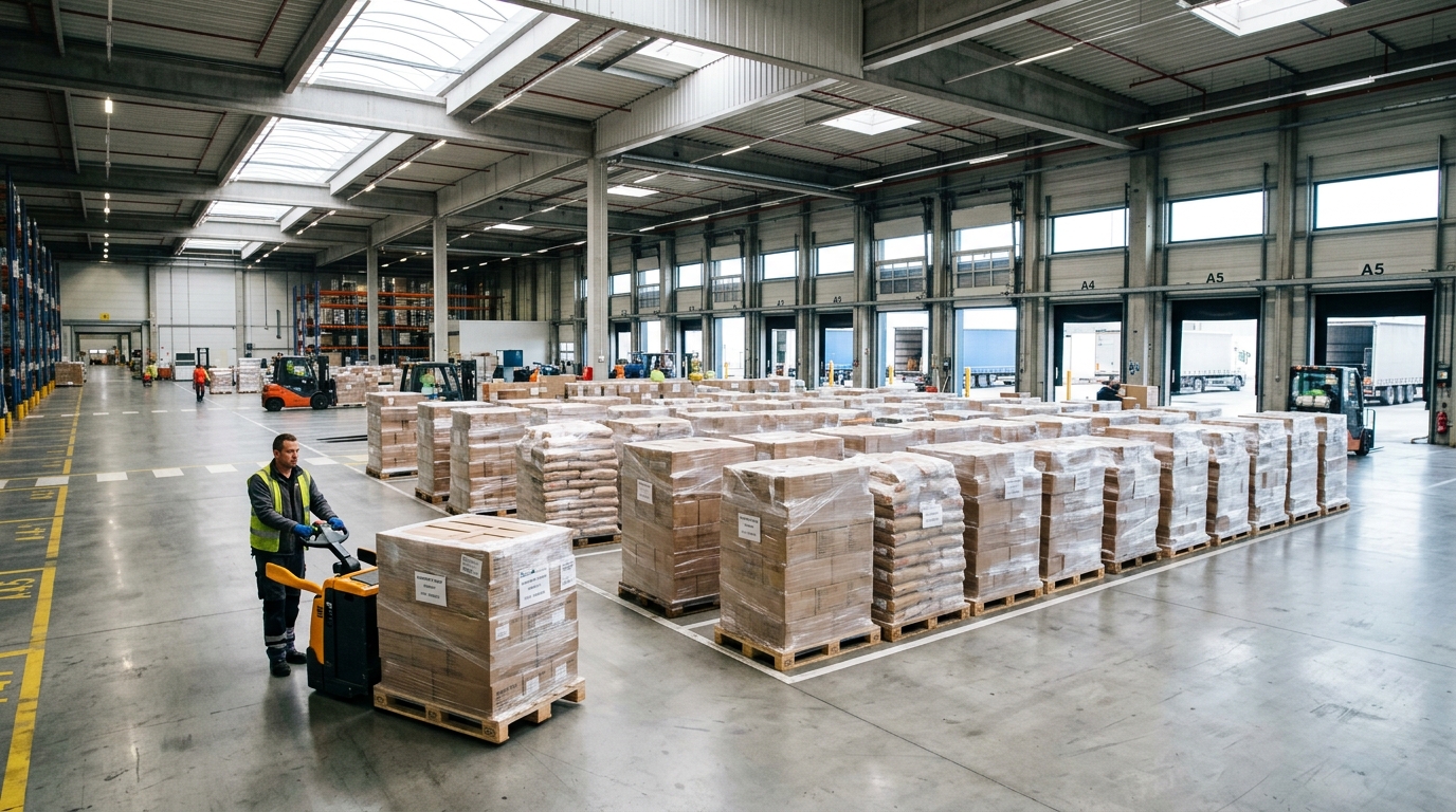 Europeisk logistikkterminal og varelager for stykkgods og helpall